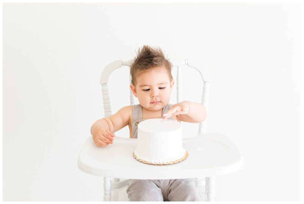 Baby Photography OKC Baby boy cake smash studio session