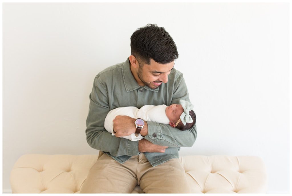 Newborn Photographer Norman OK - Dad with newborn baby girl