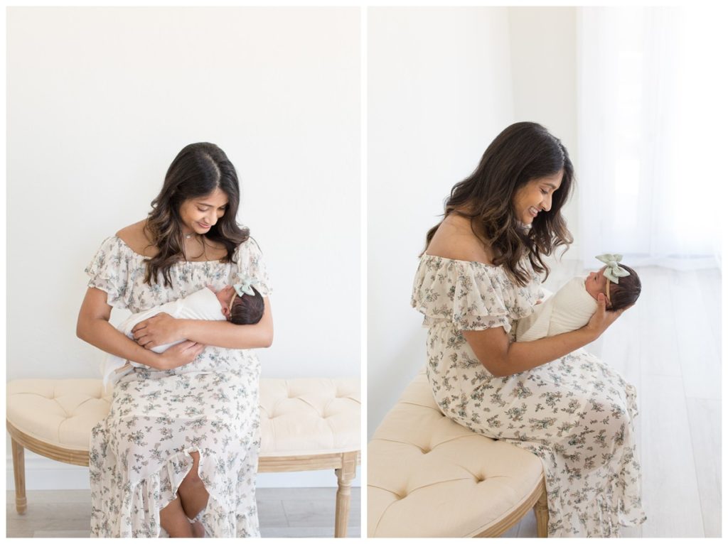 Newborn Photographer Norman OK - mother with newborn baby girl
