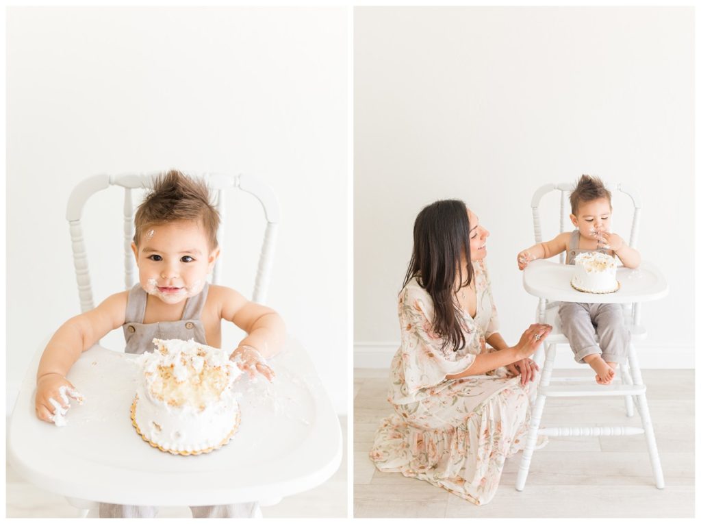 Baby Photography OKC Baby boy cake smash in studio