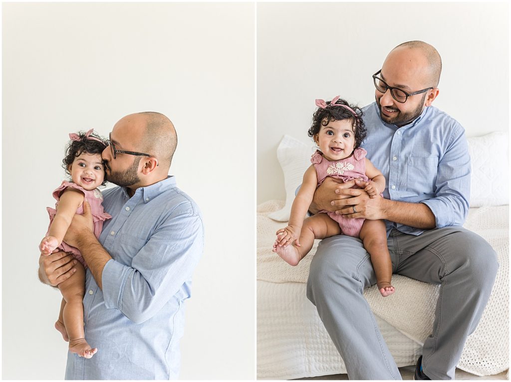 OKC baby photographer | dad holding baby girl