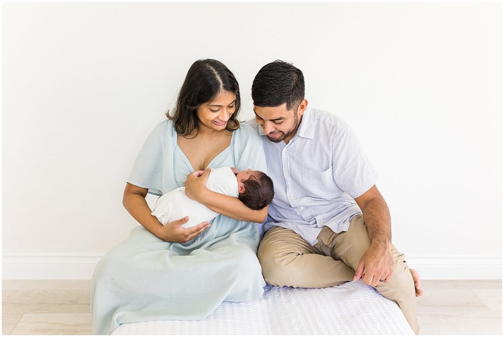 Family and baby sitting studio session Oklahoma Newborn Photographer