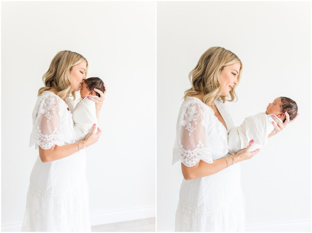 Mother holding Baby Boy Newborn Photography Oklahoma City