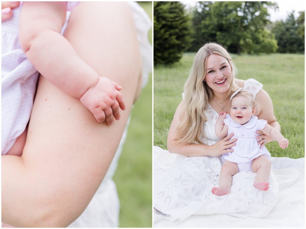 Edmond OK Photographer Baby hands mom and baby outdoors