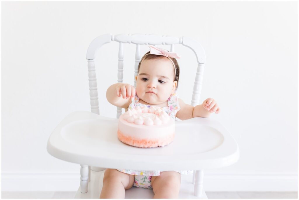 Edmond Photographer Baby 1st Birthday Shoot Cake Smash