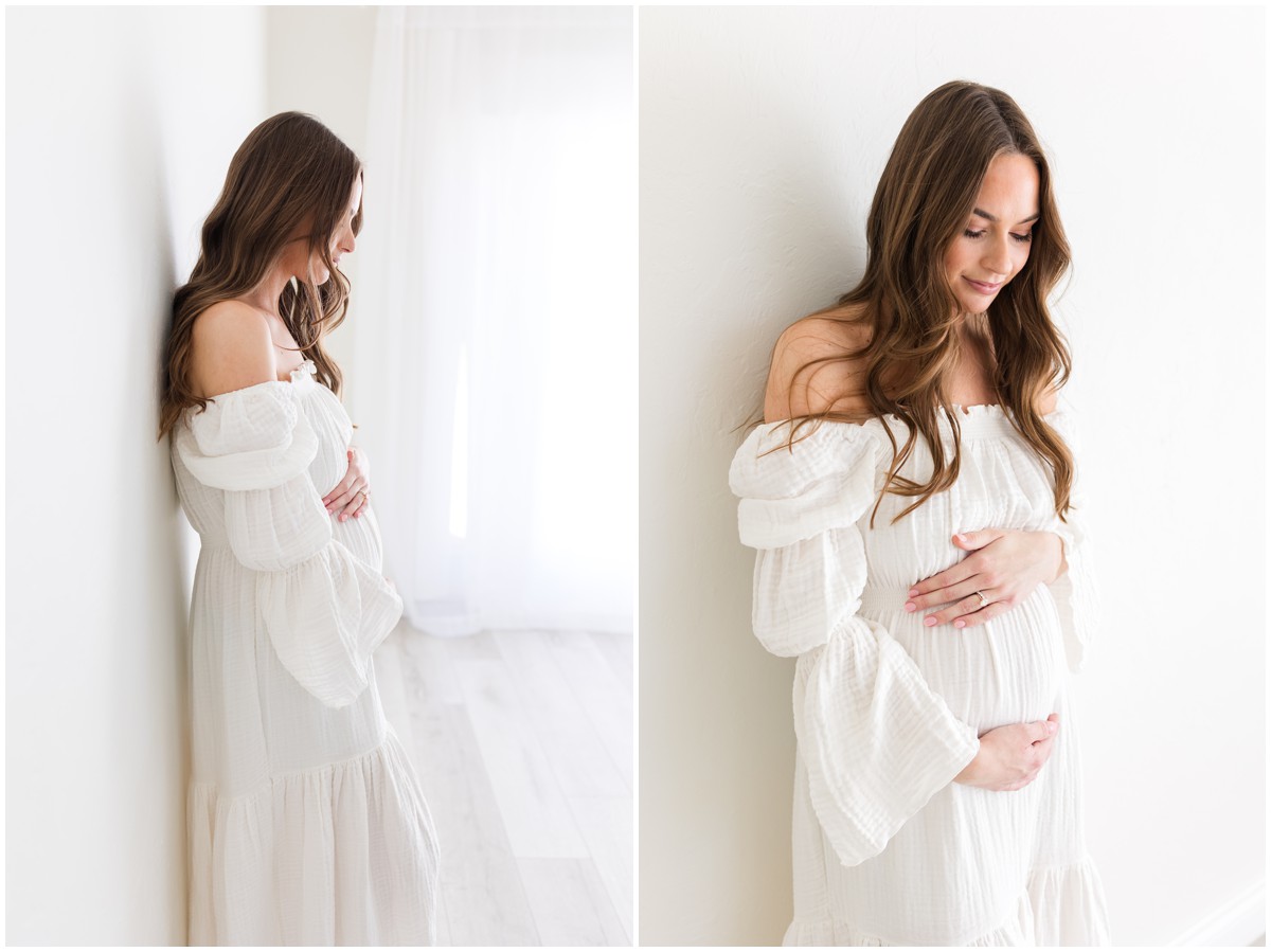 Maternity photoshoot in studio with Oklahoma City Photographer