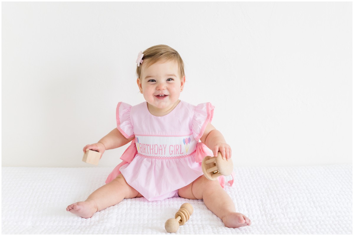 One year old baby girl photos in studio