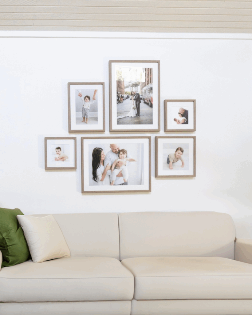 okc newborn photographer frames in living roon